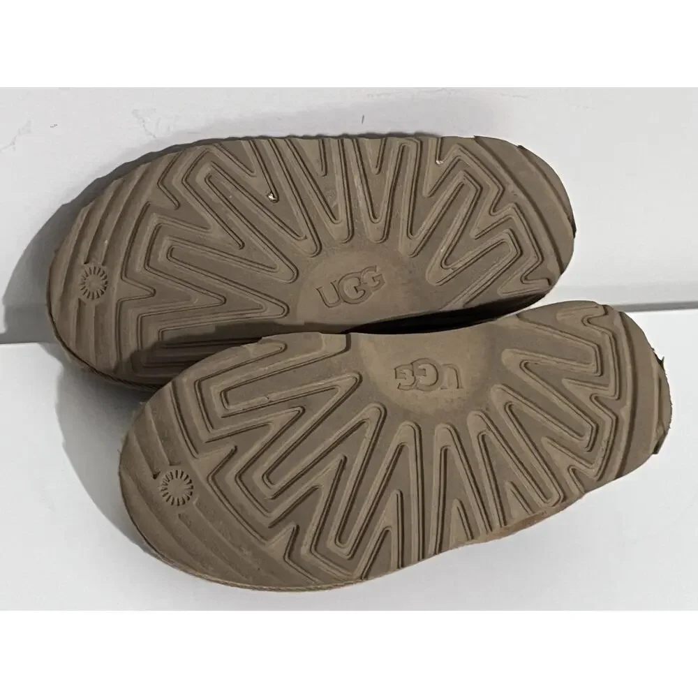 UGG Tasman II Chestnut Brown Suede Slipper Clogs Youth Shearling NO SIZE TAG 3??